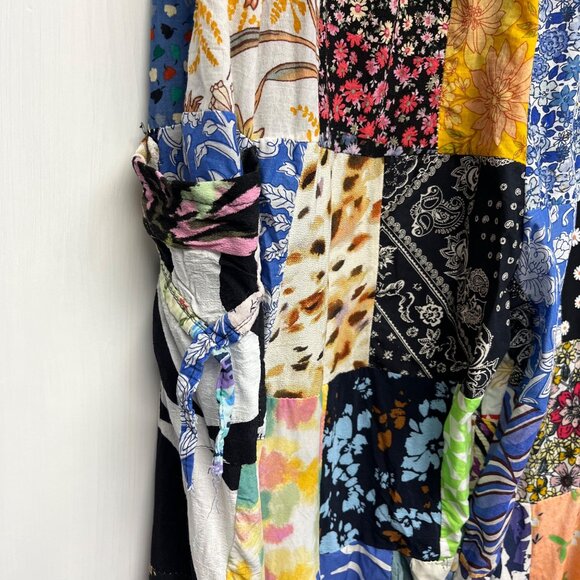 Womens Patchwork Wide leg Pants Size Small (6) One of a Kind Boho, Hippy Artsy - Picture 2 of 8